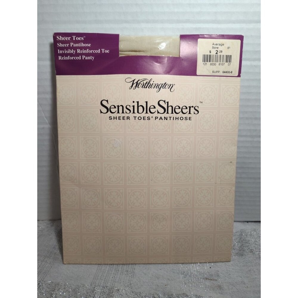 Vintage Worthington JC Penney Sensible Sheers Pantihose Bone 81 Average‎ New